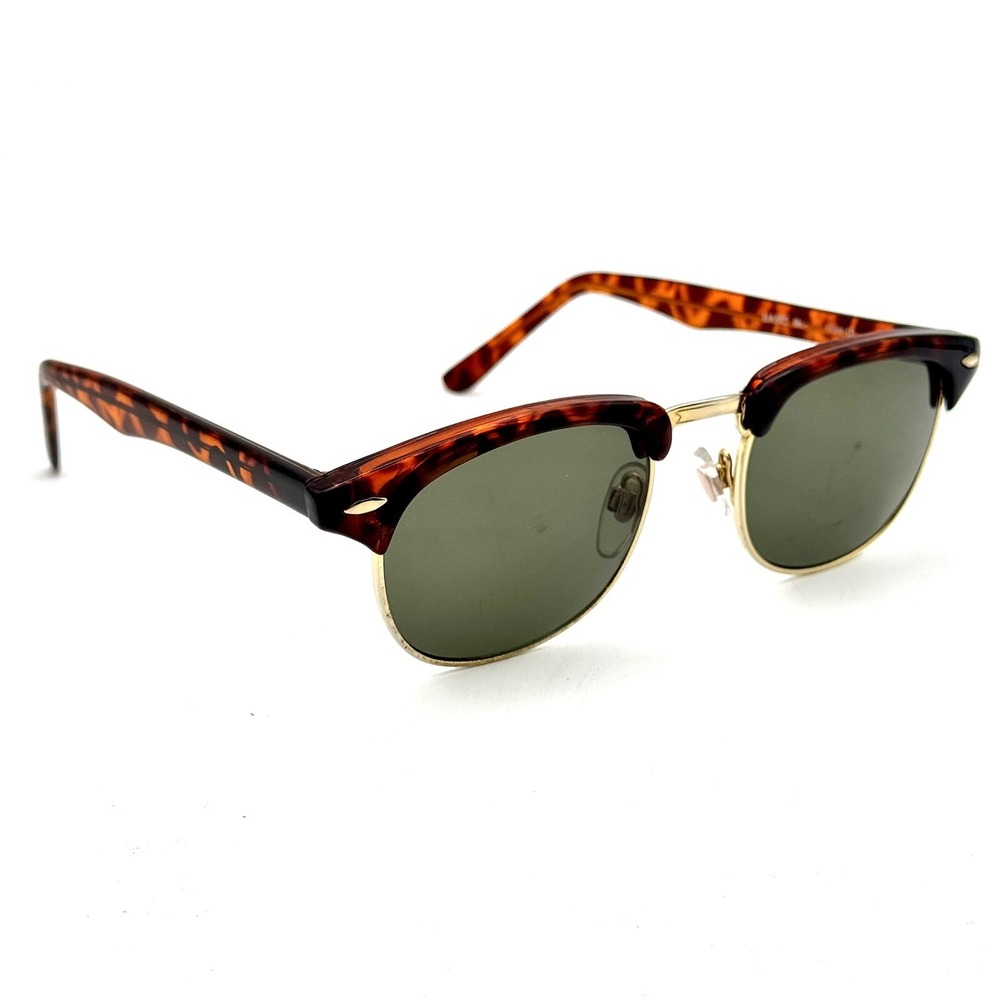 Classic Round Fashion Sunglasses Tortoise Gold Designer Frame Black Lenses Style - Picture 2 of 12